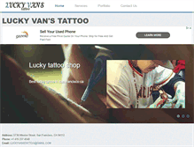 Tablet Screenshot of luckyvanstattoo.com
